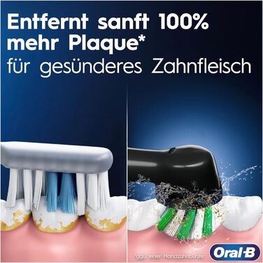 Електрична зубна щітка Oral-B Pro 3 3900, подвійна упаковка та 3 щітки, з 3 режимами чищення та візуальним регулюванням тиску на 360 для догляду за зубами, подарунок чоловіку/жінці, чорний/рожевий