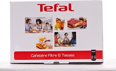 Скляна кавоварка Tefal CM3408 Mini (600 Вт, 6 чашок) чорна/нержавіюча сталь