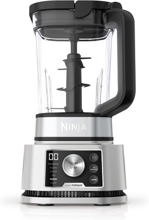 Смузі-машина Ninja Foodi Power Nutri Blender 3-в-1, густі намазки та заморожені напої, автоматичні програми, глечик 2,1 л, кружка 700 мл і чаша 400 мл із потужною мішалкою, 1200 Вт, блендер Silver CB350EU 3-в-1, 1200 Вт