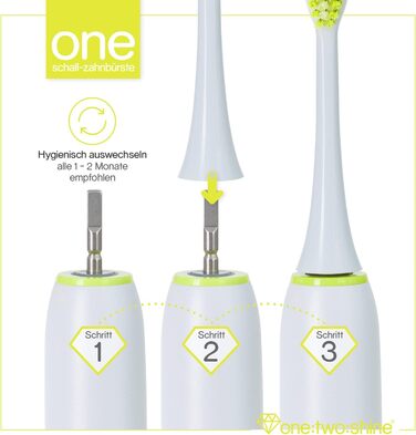 Насадка для щітки Sonic Toothbrush ONE Насадки/змінні щітки для зубних щіток в економ-упаковці (Lime-Green, SOFT), 10 шт.