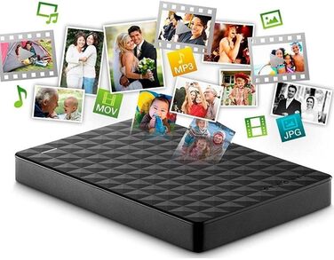 Портативний зовнішній жорсткий диск Seagate Expansion Portable на 2 ТБ, 2,5 дюйма, USB 3.0, для ПК і ноутбуків, 2 роки гарантії, номер моделі STEA2000400 2 TB Portable