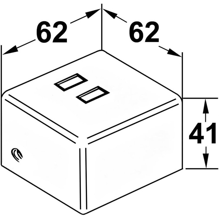 Нержавіюча сталь 62x62x41 мм, 3080/2