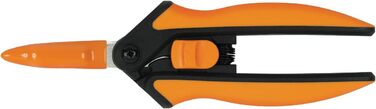 Садові ножиці Fiskars Microtip SP13, довжина 21,5 см, високоякісні сталеві леза/пластикова ручка, чорний/помаранчевий, суцільний, 1051600