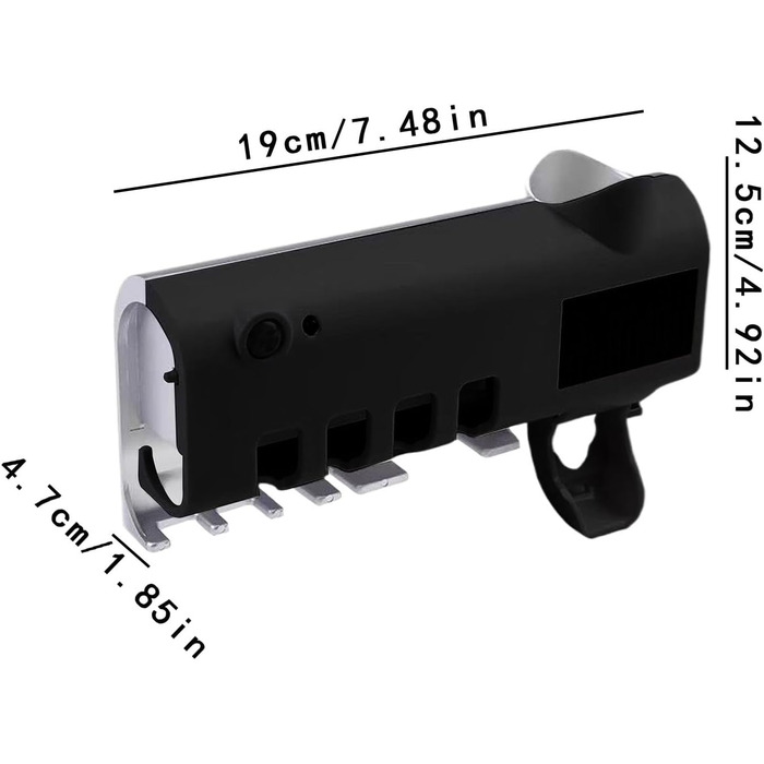 Засіб для чищення зубних щіток, стерилізатор зубних щіток з ультрафіолетом Тримач стерилізатора зубної щітки 1200 мАг - Інтелектуальний дезінфікуючий тримач зубної щітки, перезаряджається, без свердління, очищення зубної щітки