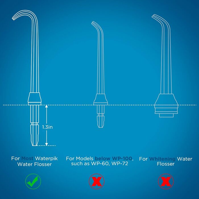 Змінні головки для Waterpik Water Flosser (6 насадок для протезів Implat)