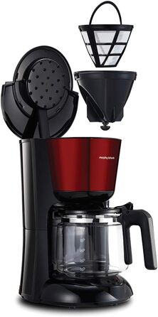 Кавоварка з фільтром Morphy Richards 162752EE зі скляним глечиком, нержавіюча сталь/червоний червоний - скляний глечик