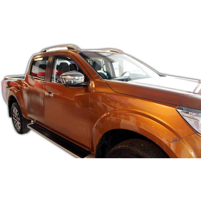 АВТОМОБІЛЕБУДУВАННЯ Вітровий дефлектор підходить для Navara NP300 з 2014 року 4-дверний пікап, дефлектори дощу Heko, тоновані, комплект з 4 шт. , передній, задній, аеродинамічний