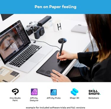 Планшет Wacom Intuos Pro pen розмір M, графічний планшет (в т.ч. стилус Pro Pen 2 з різними наконечниками, підходить для Windows і Apple), Black M 2-го покоління