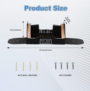 Щітка для скребка для взуття з 2 секціями для ніг, для внутрішнього та зовнішнього використання, проста у використанні, 2022 Black