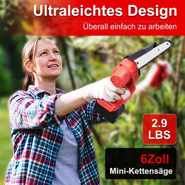 Міні-бензопила для акумулятора Milwaukee 18V, 6-дюймова акумуляторна бензопила електрична 1 запасний ланцюг із запобіжним замком, ручна бензопила для секатора, різання деревини (акумулятори не входять до комплекту)