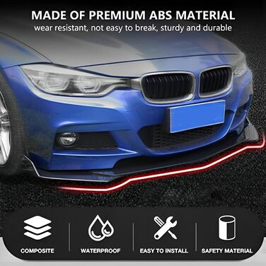 Передній спойлер для BMW X5 F15 2014-2018 M Sport MP, Спойлер для губ бампера Lip Durable AntiCollision Передній спойлер, звичайний A