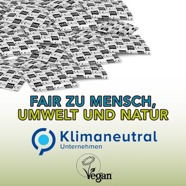 Презервативи FAIR SQUARED Ultra Thin 60 Box 52 мм Веганські презервативи Climate Neutral з натурального каучуку Fair Trade Презервативи Sensitive Gossamer