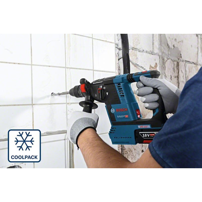 Акумуляторний перфоратор Bosch Professional 18V System GBH 18V-26 F (2,6 Дж, SDS plus, свердління та довбання, KickBack Control, вкл. 13 мм швидкозатискний патрон, додаткова ручка, L-BOXX)