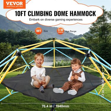 Альпіністський гамак VEVOR Dome, гамак Climbing Dome підходить для лазіння по куполу 304,8 см, максимальне навантаження 158 кг, гамак Pentagon Jungle для активного відпочинку (лише гамак)