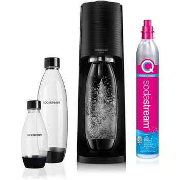 Виробник газованої води SodaStream Terra Black Value Pack x3 з 2 1 л і 1 пляшкою 1/2 л можна мити в посудомийній машині та 1 циліндром Quick Connect, акрил, чорнозем