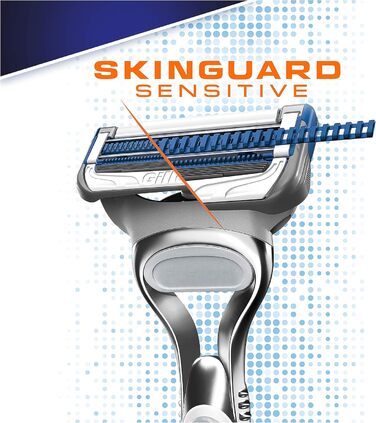 Чоловіча бритва Gillette SkinGuard з 3 лезами, ука 4 чутливих леза Skinguard