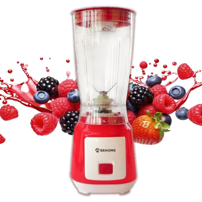 Блендер BEHOME 250 Вт Smoothie Maker Cup 600 мл, високопродуктивний міксер Powerful Red