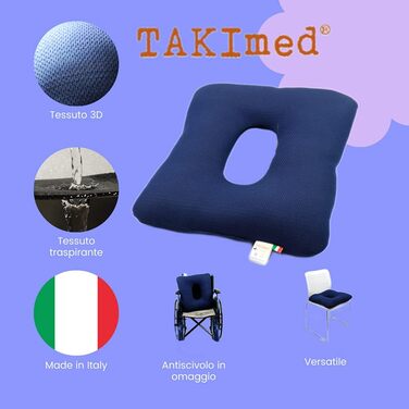 Подушка для офісного крісла TAKImed, дихаюча 3D тканина, антипростатична подушка, полегшення болю в простаті, куприку, святих кістках, радикуліті, геморої, нековзна накладка