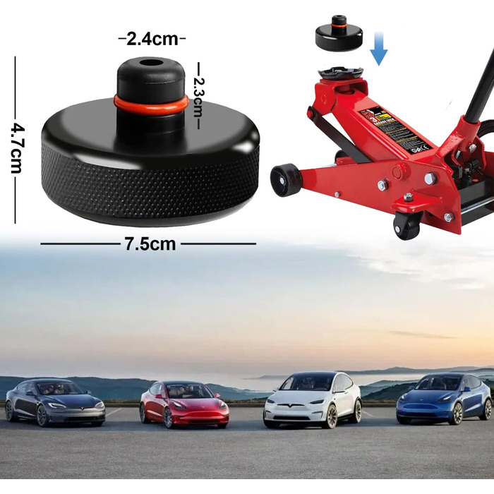 Гумова накладка Bowfar 4Pcs Jack для адаптера Tesla Model 3/Y/X/S Jack Pad Аксесуари з коробкою для зберігання, захищає акумулятор Tesla та шасі