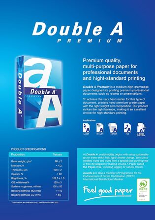 Копіювальний папір формату Double A Premium 80 г/м формату DIN формату A4