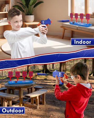 Мішень Lehoo Castle Nerf, мішень Nerf електрична з пінопластовими стрілами для дартсу, 4 мішені з автоматичним скиданням мішені для Nerf з вогнями, звуками, подарунок для хлопчиків