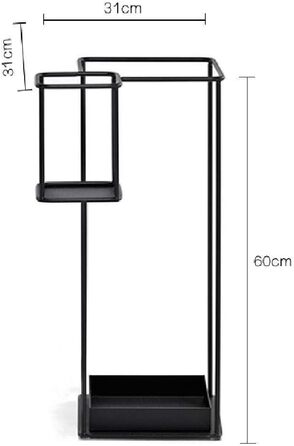 Парасольки Підставка для парасольок Металевий вхід для палиць, квадратний окремо стоячий тримач для парасольки з піддоном для крапель, чорна парасолька