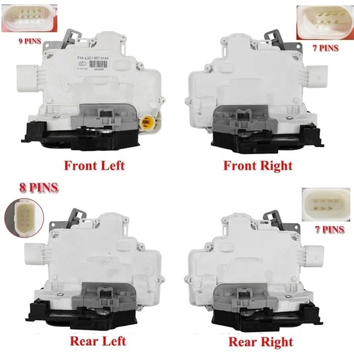 Приводи замка дверей автомобіля Привід дверного замка передній Задній Правий Лівий для VW Для Passat B6 3C Для Tiguan Для Q3 Для Q5 Для Q7 Для A4 Для Skoda Для Seat 2006-2014 Двигун центрального замка (колір Передній Передній Лівий