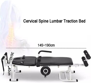 Багатофункціональне тягове ліжко для шийного та поперекового відділу хребта, портативний пристрій для розтягування, ширина 46 см