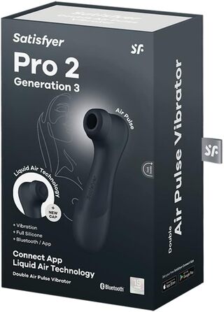 Вібратор Satisfyer Pro 2 покоління 3 з додатком Connect Технологія рідкого повітря Тиха сильна стимуляція клітора Вібратор хвилі тиску з вібраціями Секс-іграшка подарунок для жінок Фалоімітатор чорний