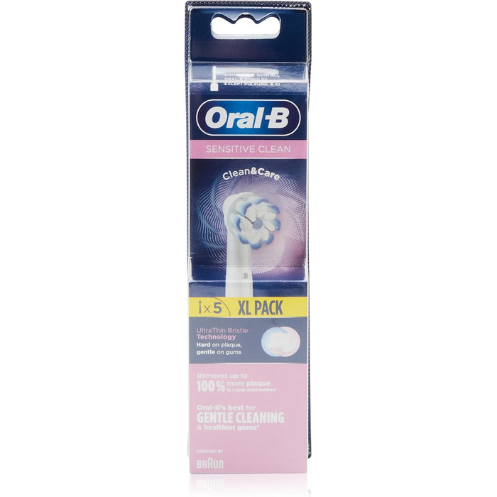 Змінні насадки для електричної зубної щітки Oral-B Sensitive Clean, упаковка по 5 шт. Білі 5 шт. (1 упаковка)