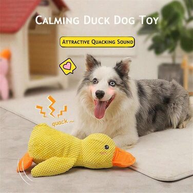 Антистрес Duck Dog, Антистрес Duck, Yellow Squeaky Toy Інтерактивна іграшка для собак, Плюшева жувальна іграшка для собак. Спокійний і врівноважений Антистрес Duck (Yellow, S)