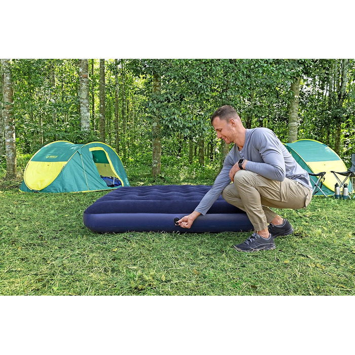 Надувне ліжко Bestway Blue Horizon Step з внутрішнім ножним насосом Double XL/Lo 203 x 152 x 28 см