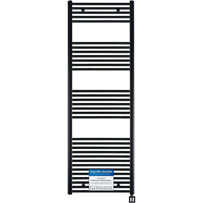 Електричний радіатор для ванної кімнати anapont 1775hx600b - чорний - з функцією таймера - рушникосушка - електричний обігрівач для ванної кімнати - рушникосушка для ванної кімнати - зроблено в Німеччині 1775h x 600b