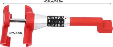 Кіготь керма Блокування керма для автомобіля Протиугінний автомобіль Міцний автомобільний кіготь як іммобілайзер регулюється для сімейних транспортних засобів Вантажівки Мікроавтобуси Позашляховики Автофургони Позашляховики (червоний)