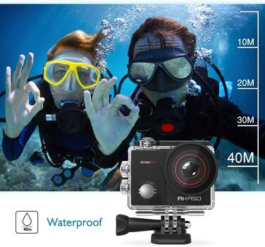 Підводна камера Водонепроникний сенсорний екран Ultra HD Регульована ширококутна EIS Actioncam з дистанційним керуванням 2.4G і набором 25 аксесуарів, 4K 20MP WiFi 40M