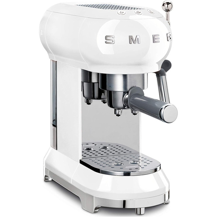 Повністю автоматична кавоварка SMEG ECF01WHEU, термоблочна система нагріву Espresso Coffee Maker забезпечує швидкий старт і точний контроль температури для заварювання кави, білого кольору