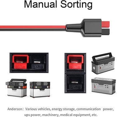 Комплекти зєднувальних кабелів для сонячних панелей для портативних генераторів Накопичувач енергії RV, 16AWG Solar to Anderson PowerPole Adapter