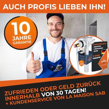 Поплавковий клапан LA MAISON SAB запасні частини зливного бачка, гарантія 10 років, проста установка з інструкціями, клапан наповнення зливного бачка, горизонтальна установка, ефективний, водозберігаючий білий заливний клапан X1 1