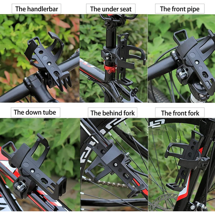 Тримач для пляшки з губкою Тримач для чашки для велосипеда Тримач для пляшки для велосипеда, універсальний розмір, що обертається на 360 градусів, підходить для велосипедів, гірських велосипедів, дитячих велосипедів, колясок та інвалідних візків (чорний)