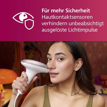 Пристрій для видалення волосся Philips Lumea IPL серії 7000 - Пристрій для видалення волосся з тримером Satin Compact Correction, 3 насадками для тіла, обличчя та зони бікіні (модель BRI923/00)