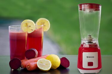 Блендер BEHOME 250 Вт Smoothie Maker Cup 600 мл, високопродуктивний міксер Powerful Red