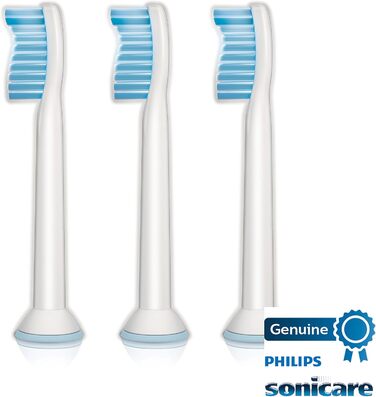 Оригінальні змінні насадки для чутливих зубів Philips Sonicare для чутливих зубів, 3 насадки для щітки, білі, HX6053/64 3 шт. и (1 упаковка) Sensitive