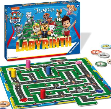 Лабіринт (Paw Patrol Junior Labyrinth) 20799 - відома настільна гра від Ravensburger в молодшій версії, дитяча гра для дітей віком від 4 років Одиночна