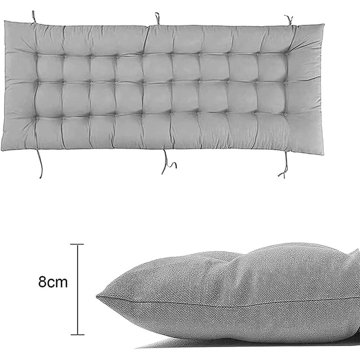 Подушка для сидіння Подушка для сидіння 2 3-місна довга оббивка з ременями для відкритого саду Гойдалки Патіо Меблі, Внутрішні лавки Еркер Вікна Меблі з піддонів Тафтингова подушка з бавовни