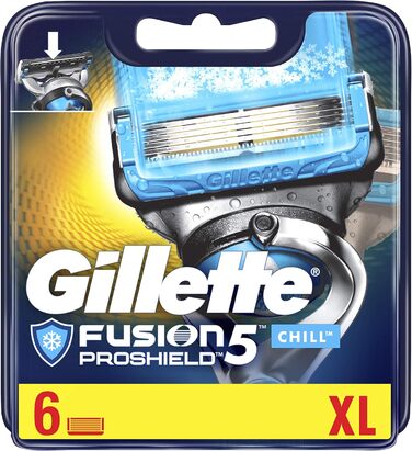 Леза для бритви Gillette Fusion ProShield Chill для чоловіків, 6 шт.