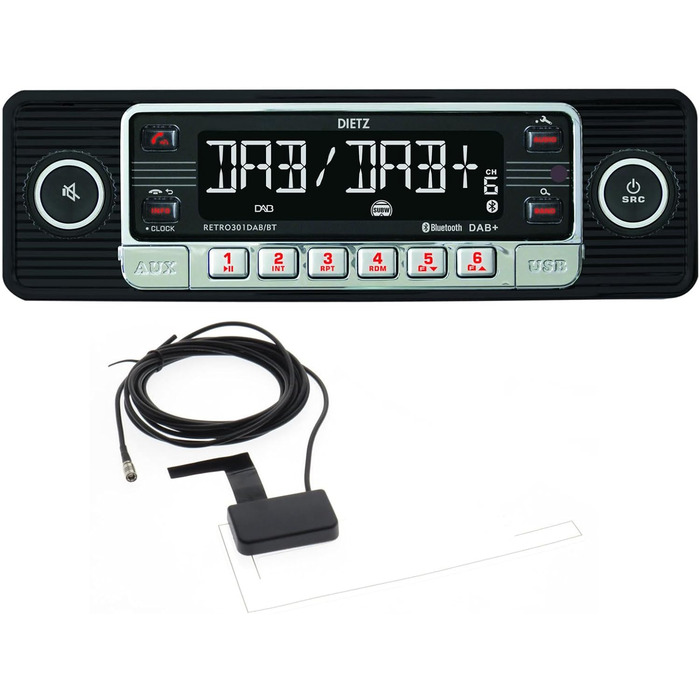 Автомагнітола з DAB/Bluetooth/USB/AUX-IN - з антеною DAB, 301DAB/BT-ANT - MP3