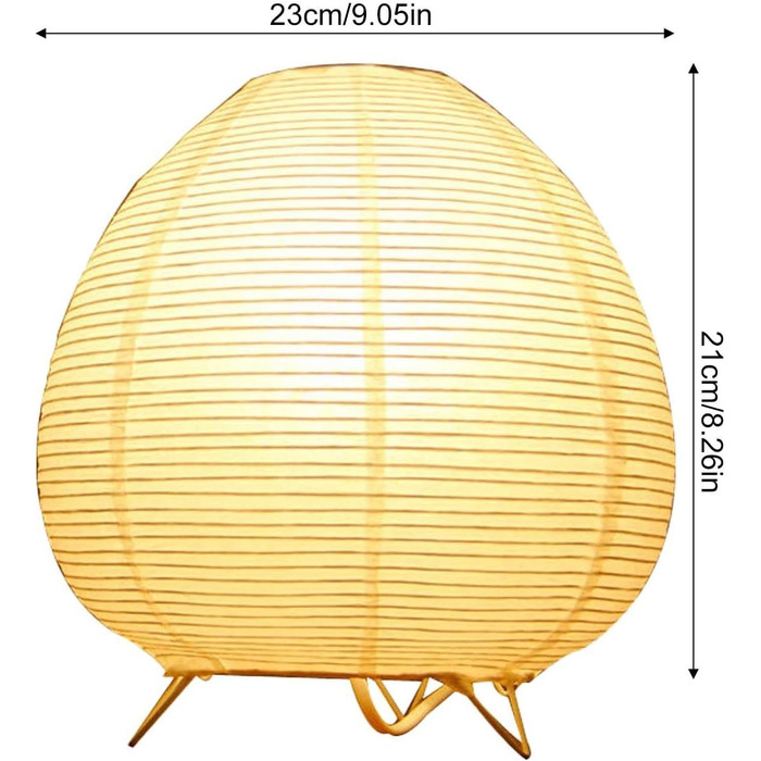 Абажур з рисового паперу паперова настільна лампа білий приліжковий світильник торшер настільна лампа абажур з цоколем E14, вимикачем і лампочкою, підвісна лампа Змінні абажури 1,8 м кабелю, H 21 см