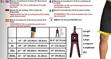 Великий, XL до XXL до XXXL 2XL 3XL Колінний бандаж для бігу, артриту, менісків, болю, травм колін, спорту. Колінний стабілізатор для великих розмірів великих ніг стегон чоловіків жінок (XL)