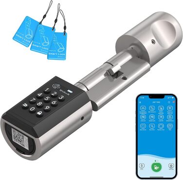 Підходить для дверей товщиною 50-100 мм, 65 Waterproof Electronic Door Lock with RFID card and APP