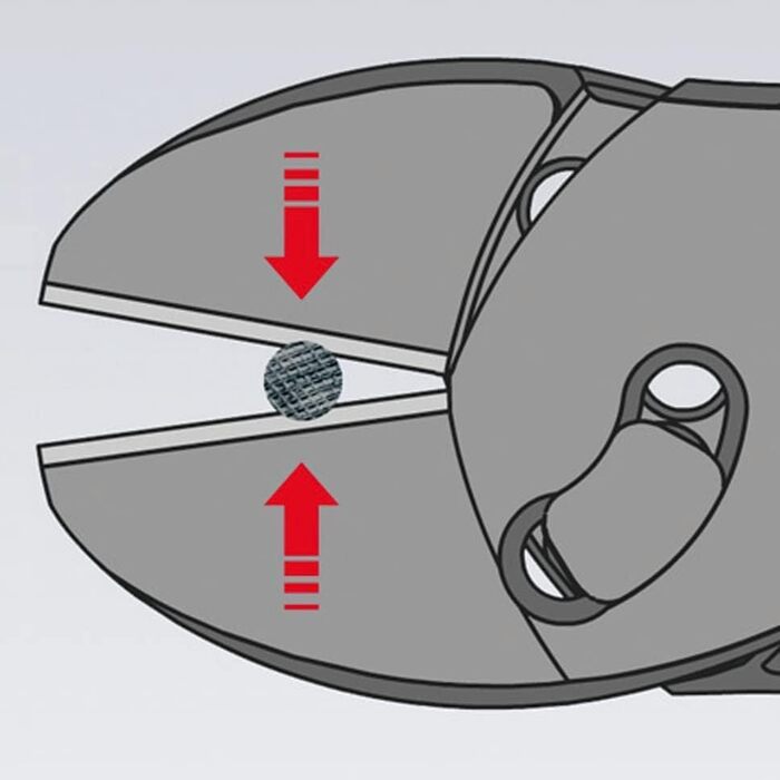 Високоефективні діагональні кусачки Knipex TwinForce з пружиною відкривання, чорні, атраментовані, з багатокомпонентними ручками 180 мм 73 72 180 F